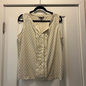 Tommy Hilfiger Cream and Black Polka Dot Blouse